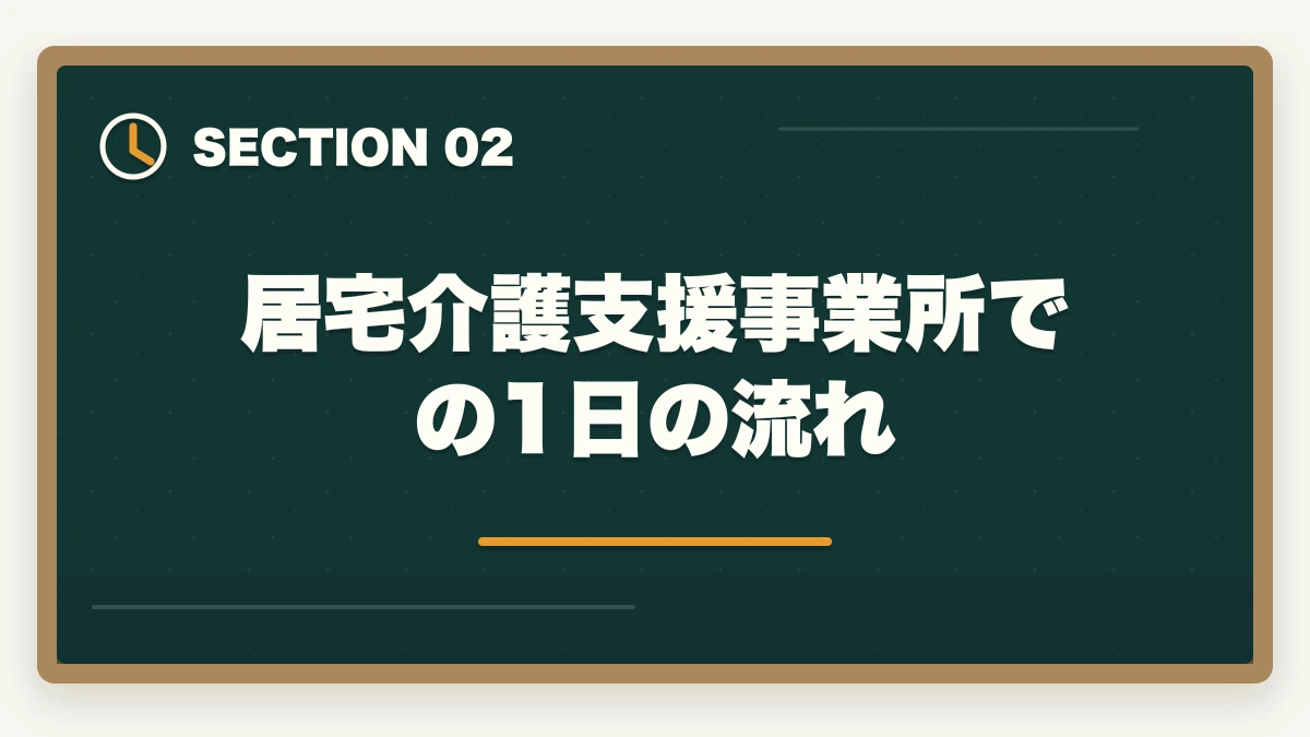 居宅介護支援事業所での1日の流れ｜介護事務のケアマネ補助業務とは?5つの主要業務と1日の流れを徹底解説の図解
