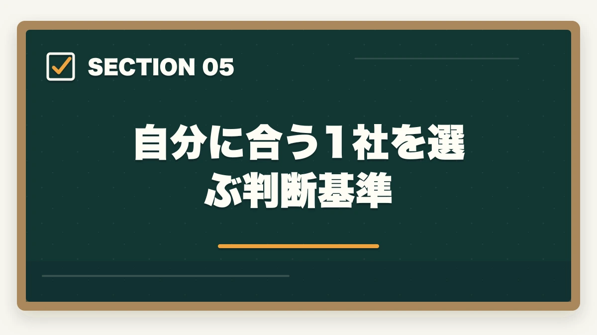 自分に合う1社を選ぶ判断基準｜登録販売者のドラッグストア大手3社比較|マツキヨ・ウエルシア・ツルハの違いと選び方の図解