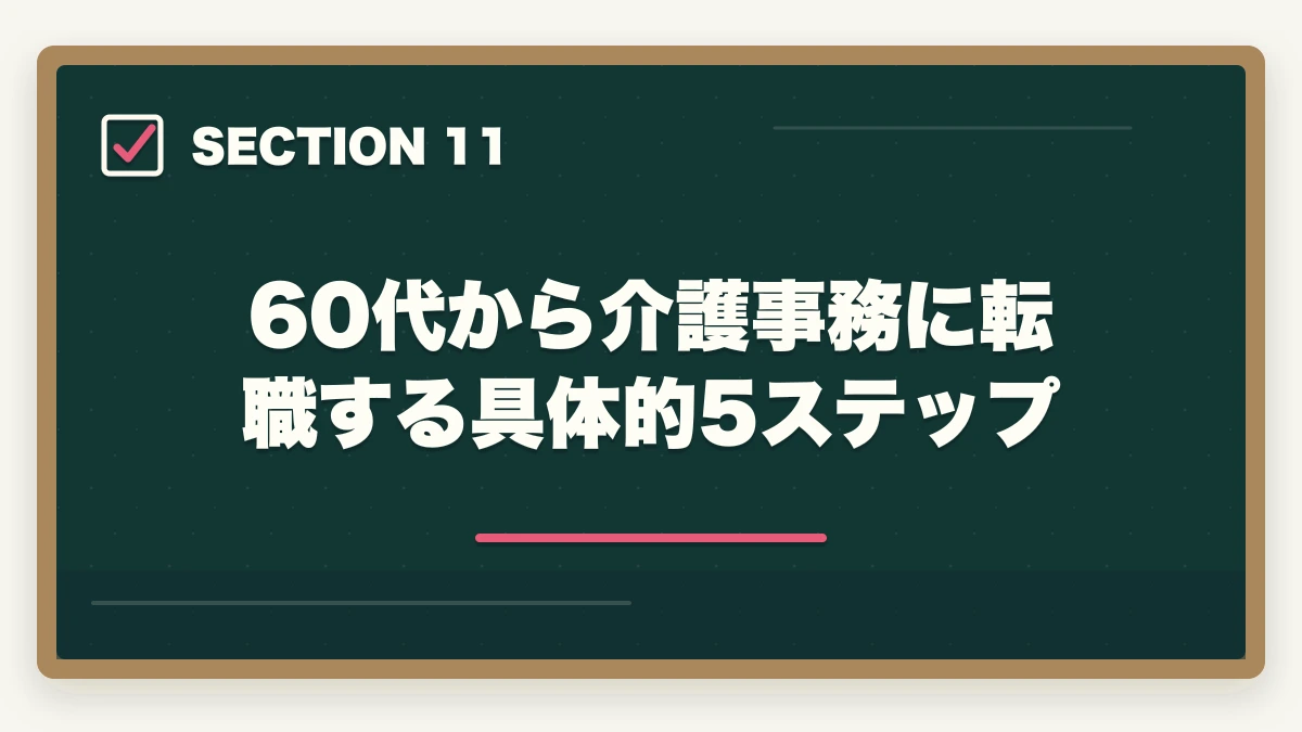 60代から介護事務に転職する具体的5ステップ｜の図解