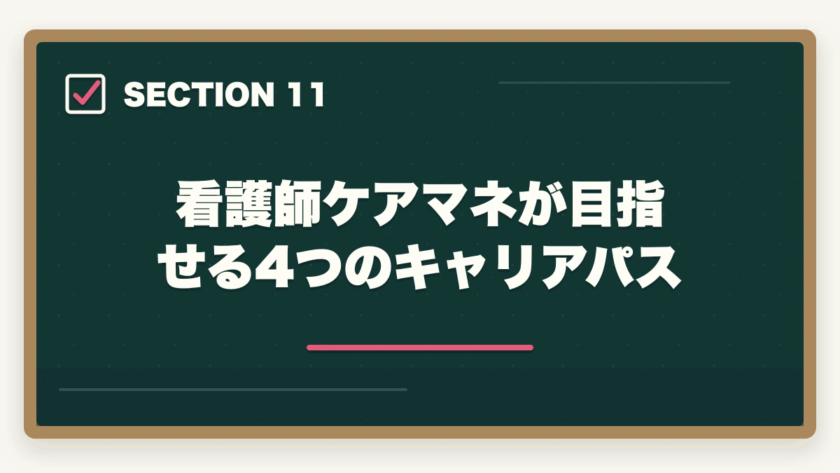 看護師ケアマネが目指せる4つのキャリアパス｜看護師ブランク有でケアマネ受験資格はある？|10年介護経験者が実務経験5年900日の通算ルールを解説の図解