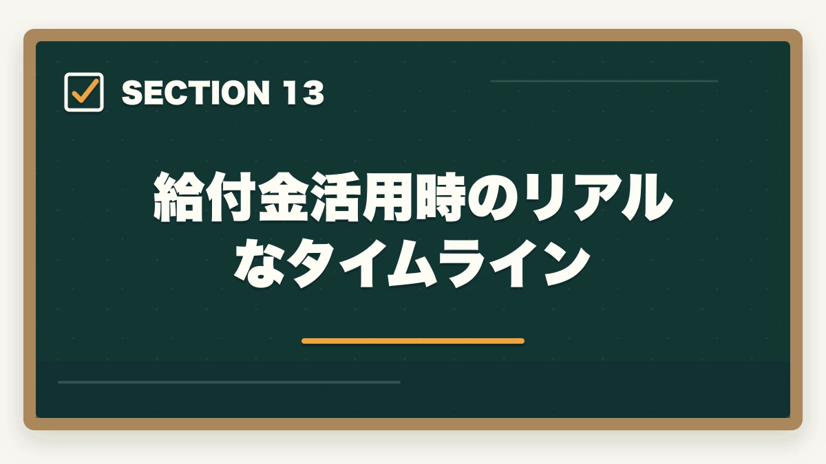 給付金活用時のリアルなタイムライン｜介護福祉士の教育訓練給付金でいくら戻る?ユーキャン・大原の実質負担額と申請方法完全ガイドの図解