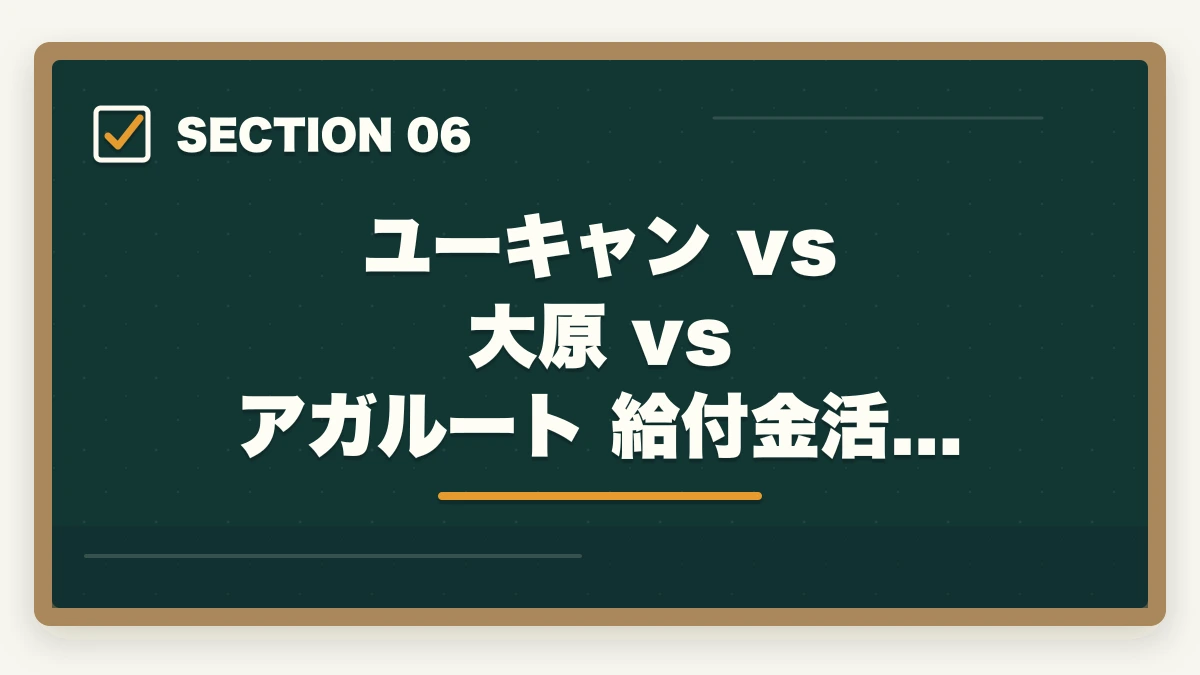 ユーキャン vs 大原 vs アガルート 給付金活用度比較｜社会福祉士の教育訓練給付金でいくら戻る?ユーキャン・大原の実質負担額と申請方法完全ガイドの図解