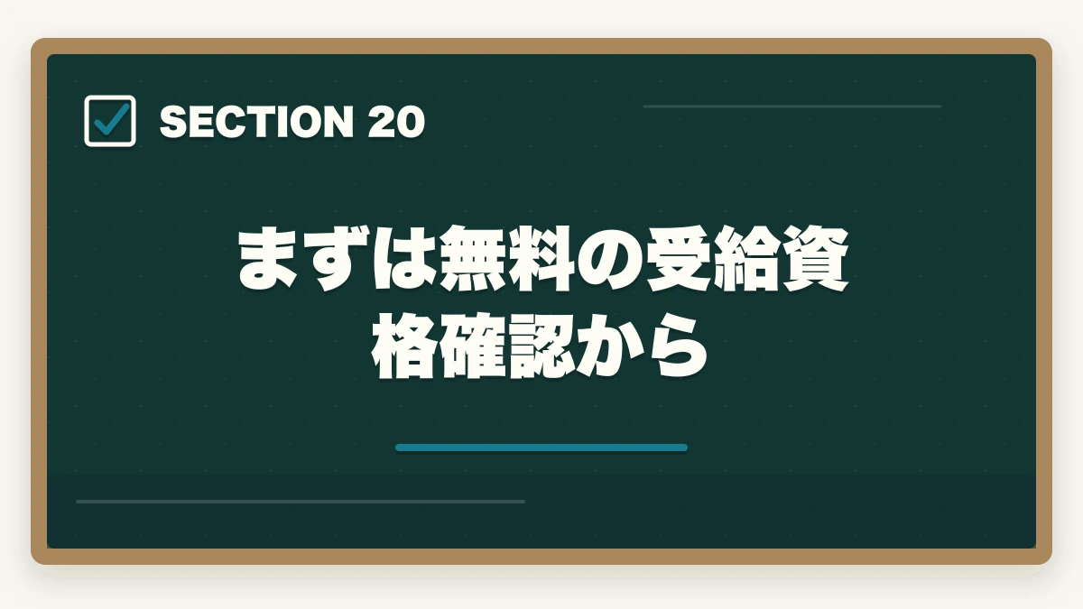 まずは無料の受給資格確認から|ケアマネジャーの教育訓練給付金でいくら戻る?ユーキャン・大原・三幸福祉の実質負担額完全比較の図解
