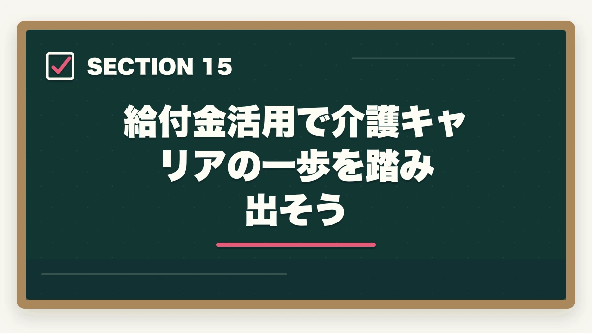 給付金活用で介護キャリアの一歩を踏み出そう|介護初任者研修・実務者研修の教育訓練給付金完全ガイド|3段階で最大55,960円還元する戦略の図解