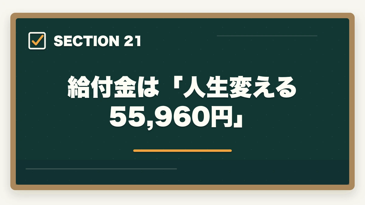 給付金は「人生変える55,960円」|の図解