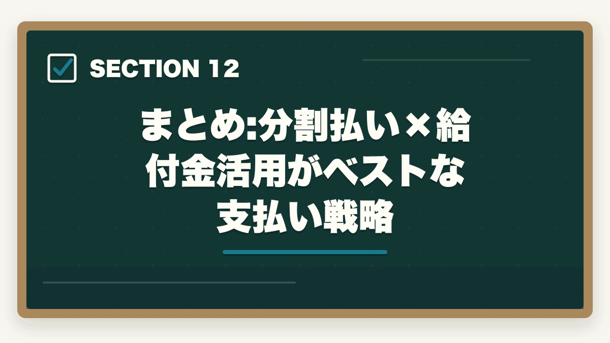 まとめ:分割払い×給付金活用がベストな支払い戦略|ユーキャン社会福祉士の分割払いvs一括払い完全比較|月々4,980円から始める支払い方法ガイドの図解