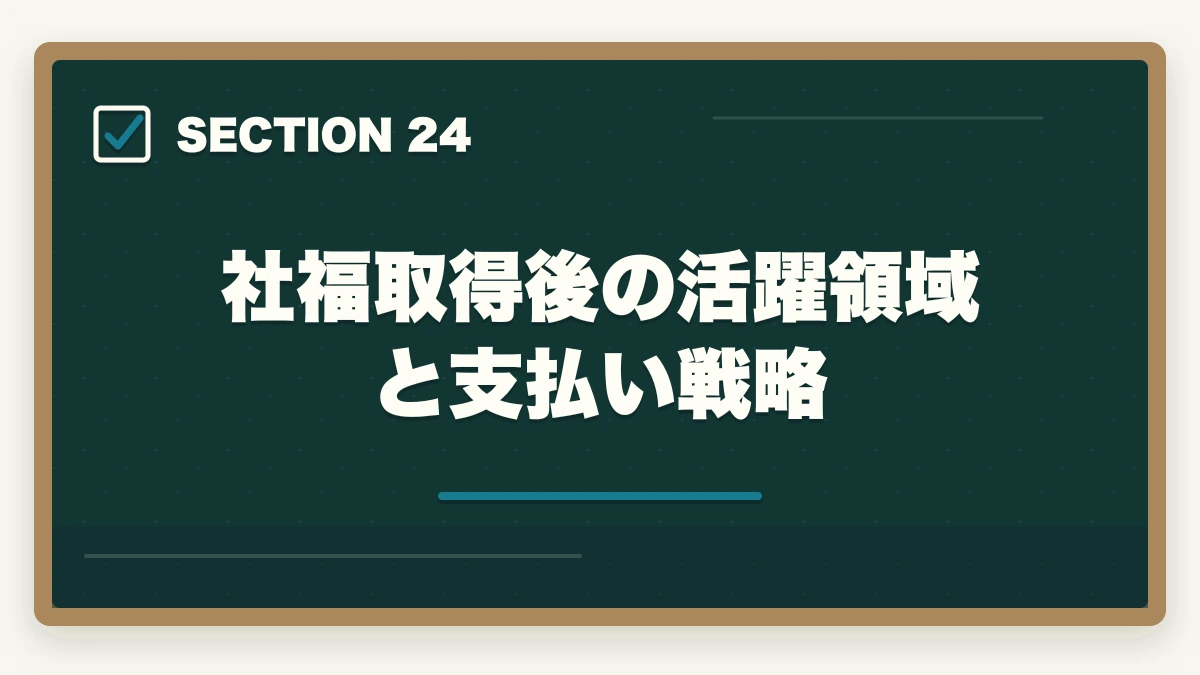 社福取得後の活躍領域と支払い戦略|ユーキャン社会福祉士の分割払いvs一括払い完全比較|月々4,980円から始める支払い方法ガイドの図解