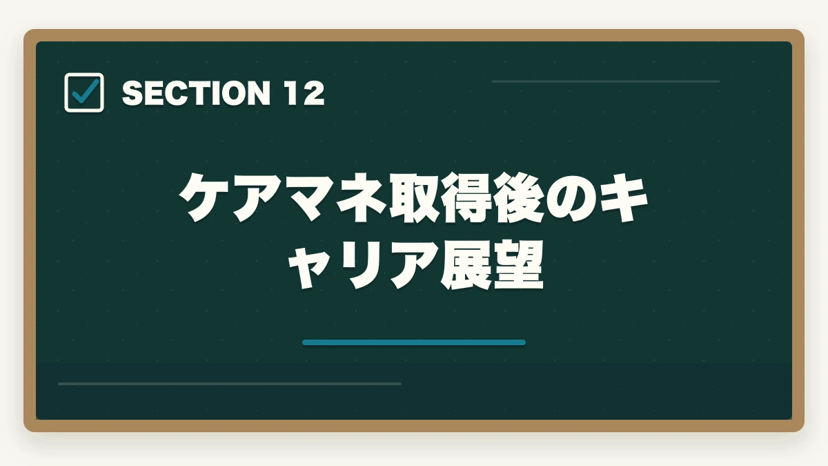 ケアマネ取得後のキャリア展望｜ユーキャンケアマネジャーの分割払いvs一括払い完全比較|月々3,900円から始める支払い方法ガイドの図解