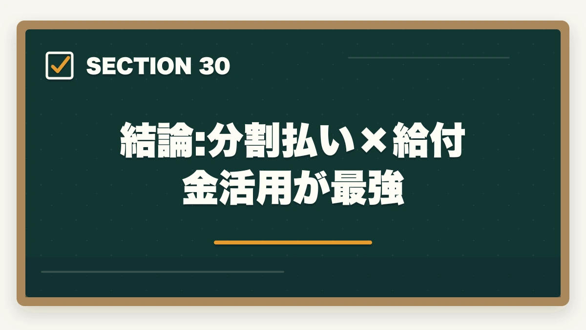 結論:分割払い×給付金活用が最強｜ユーキャンケアマネジャーの分割払いvs一括払い完全比較|月々3,900円から始める支払い方法ガイドの図解