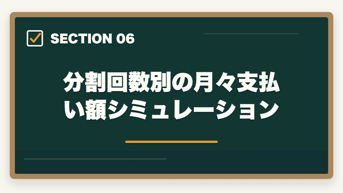 分割回数別の月々支払い額シミュレーション|ユーキャン医療事務の分割払いvs一括払い完全比較|月々3,300円から始める支払い方法ガイドの図解