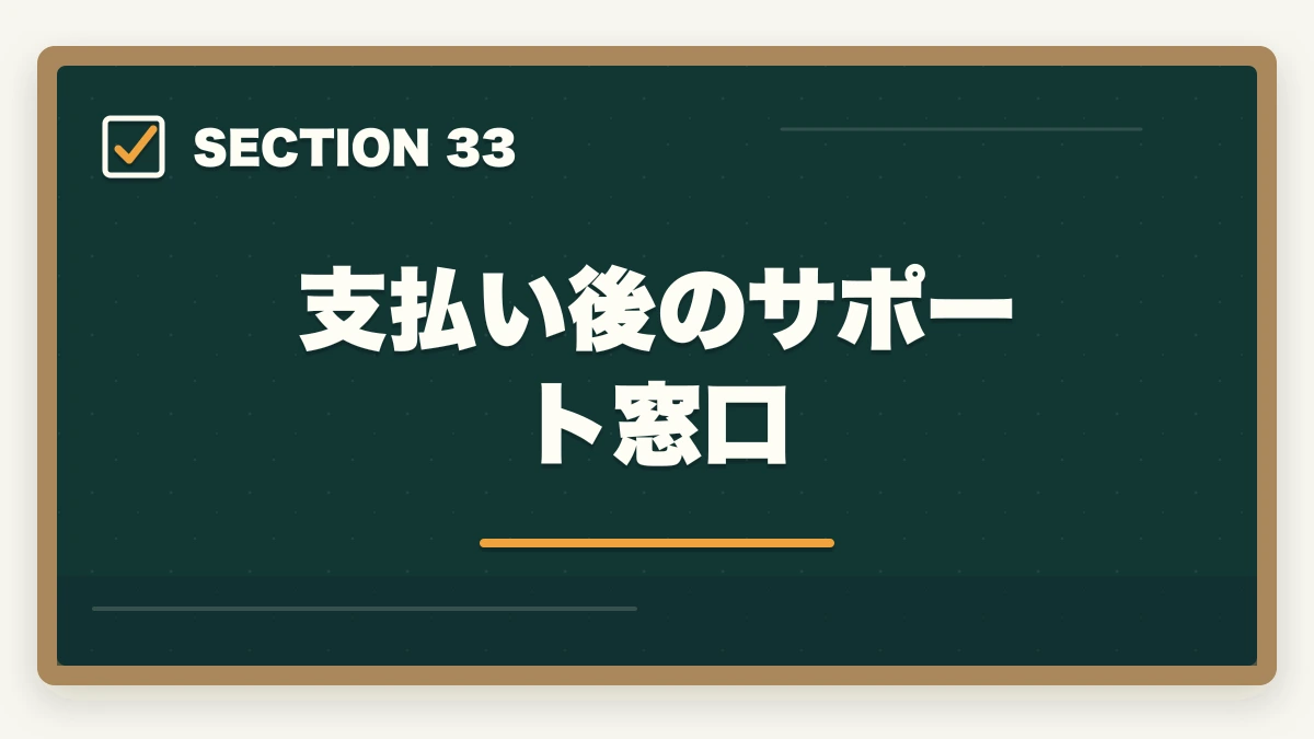 支払い後のサポート窓口|の図解