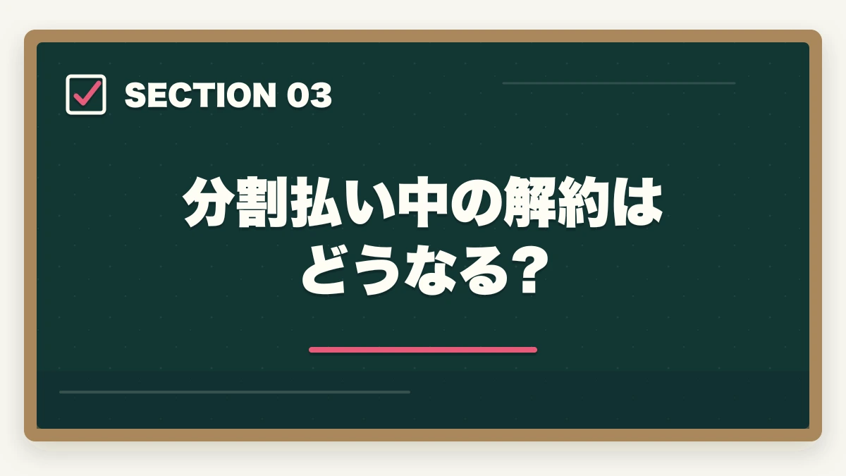 分割払い中の解約はどうなる?|ユーキャン介護福祉士のキャンセル・返金・解約完全ガイド|8日以内クーリングオフ可能の図解