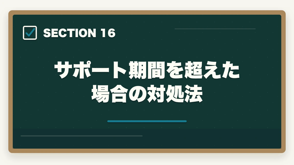サポート期間を超えた場合の対処法|ユーキャン介護福祉士は何ヶ月で取れる?最短3ヶ月から1年までの学習期間別合格戦略の図解