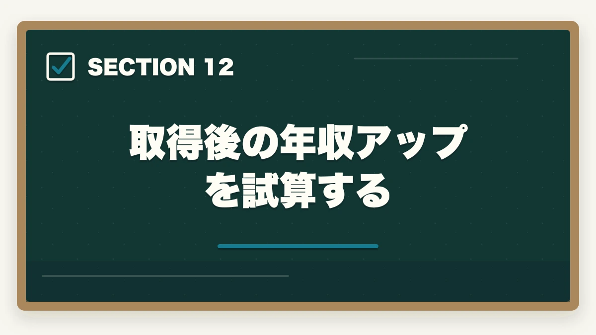 取得後の年収アップを試算する｜ユーキャン介護福祉士を最もお得に取得する完全ガイド|月々3,900円+給付金で実質約4万円の図解