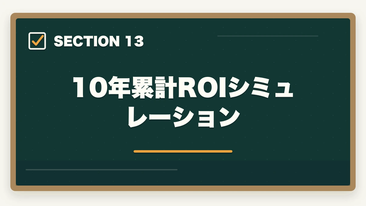 10年累計ROIシミュレーション｜ユーキャンケアマネを最もお得に取得する完全ガイド|月々3,900円+給付金で実質約4.3万円の図解