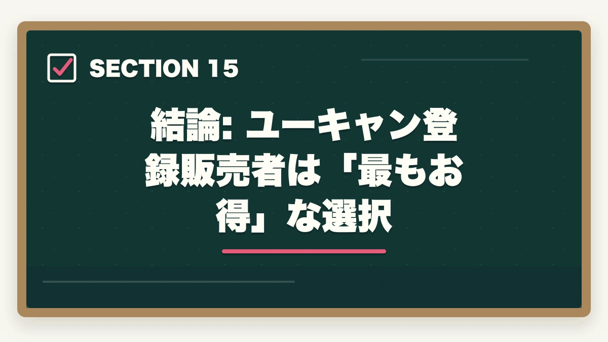 結論: ユーキャン登録販売者は「最もお得」な選択｜ユーキャン登録販売者を最もお得に取得する完全ガイド|月々3,900円+給付金で実質約4.3万円の図解