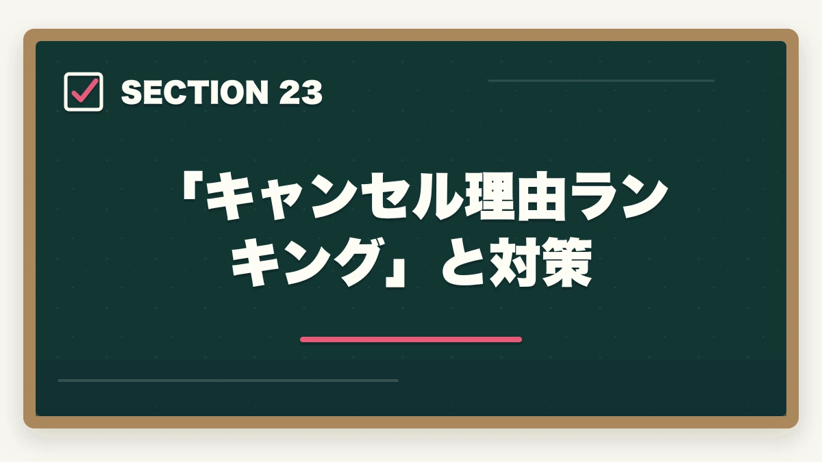 「キャンセル理由ランキング」と対策|の図解