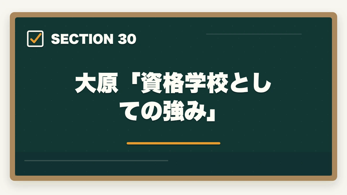 大原「資格学校としての強み」｜大原初任者研修の教材中身レビュー|介護未経験から学べるテキスト・動画・スクーリングを徹底評価の図解