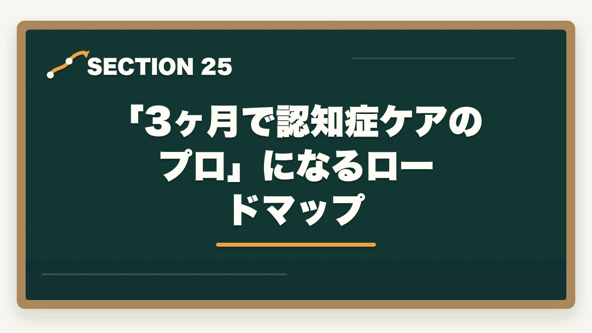 「3ヶ月で認知症ケアのプロ」になるロードマップ｜ユーキャン認知症介助士の教材中身レビュー|テキスト2冊+副教材4種+在宅検定を10年経験者が徹底評価の図解