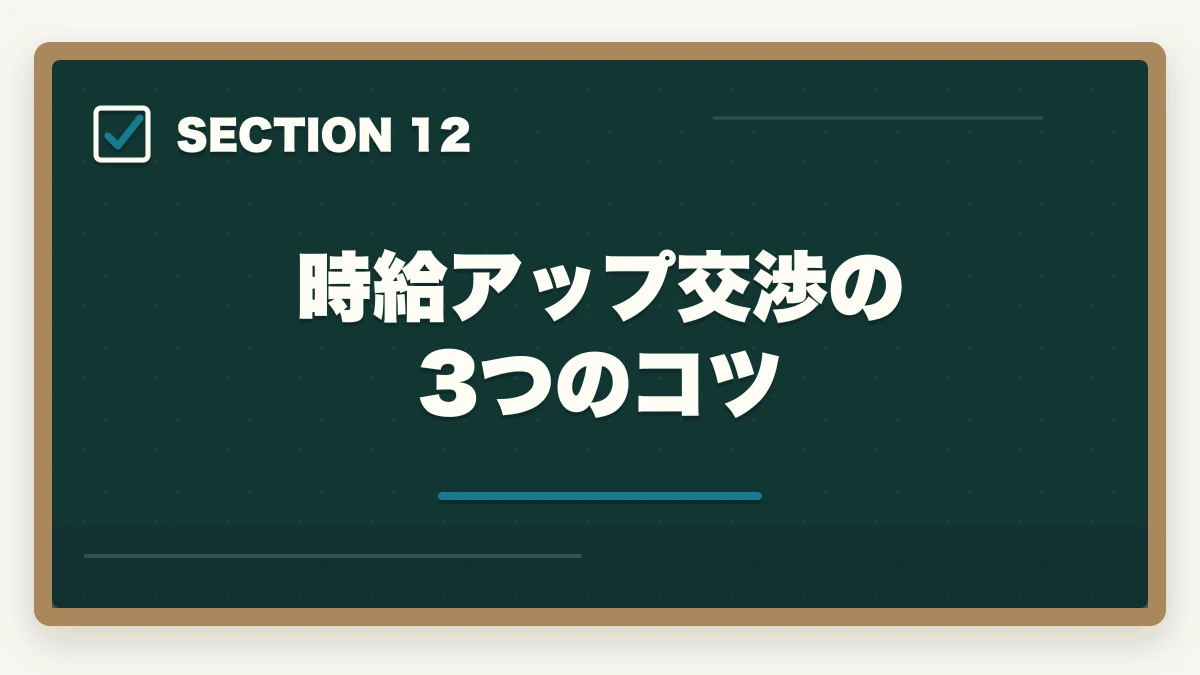 時給アップ交渉の3つのコツ｜登録販売者ドラッグストアパートの時給相場の図解