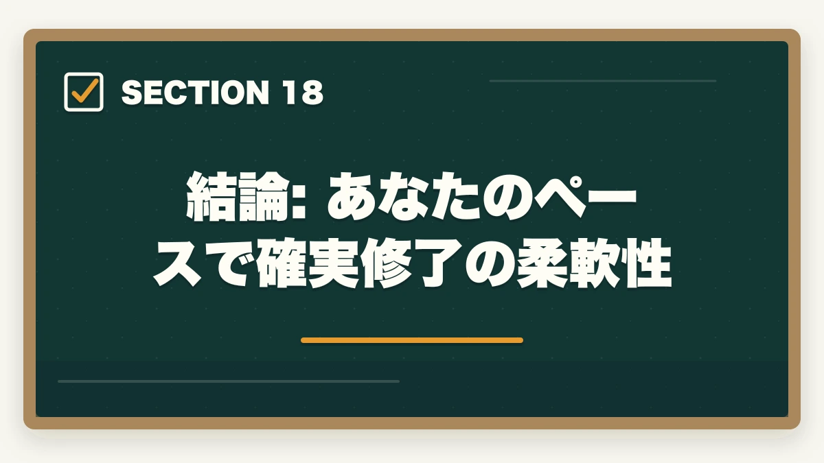 結論: あなたのペースで確実修了の柔軟性|ユーキャン調剤薬局事務は何ヶ月で取れる?|標準3ヶ月・最短2ヶ月・余裕6ヶ月の3プラン完全比較の図解