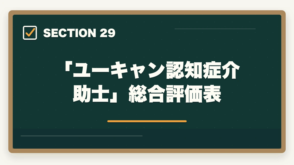 「ユーキャン認知症介助士」総合評価表|ユーキャン認知症介助士のキャンセル・返金完全ガイド|8日間クーリングオフの正しい使い方の図解