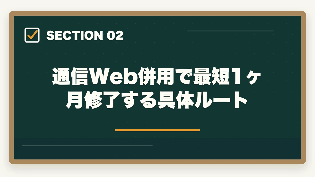 通信Web併用で最短1ヶ月修了する具体ルート｜初任者研修を通信Webで最短取得する完全ガイドの図解