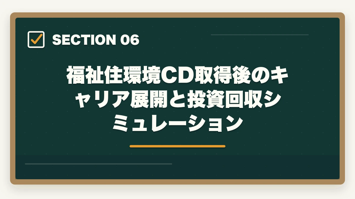 福祉住環境CD取得後のキャリア展開と投資回収シミュレーション|の図解