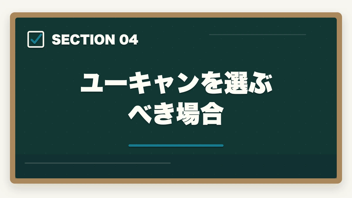 ユーキャンを選ぶべき場合|介護・医療通信講座の不合格時返金保証あり3社比較|キャリカレ全額返金保証を10年経験者が解説の図解