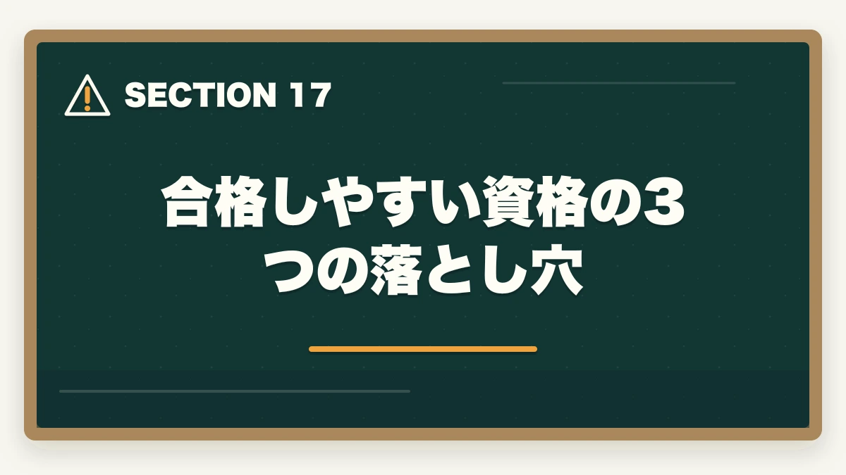 合格しやすい資格の3つの落とし穴｜合格しやすい介護・医療資格ランキング8選|合格率と取得期間で選ぶ確実合格の道の図解
