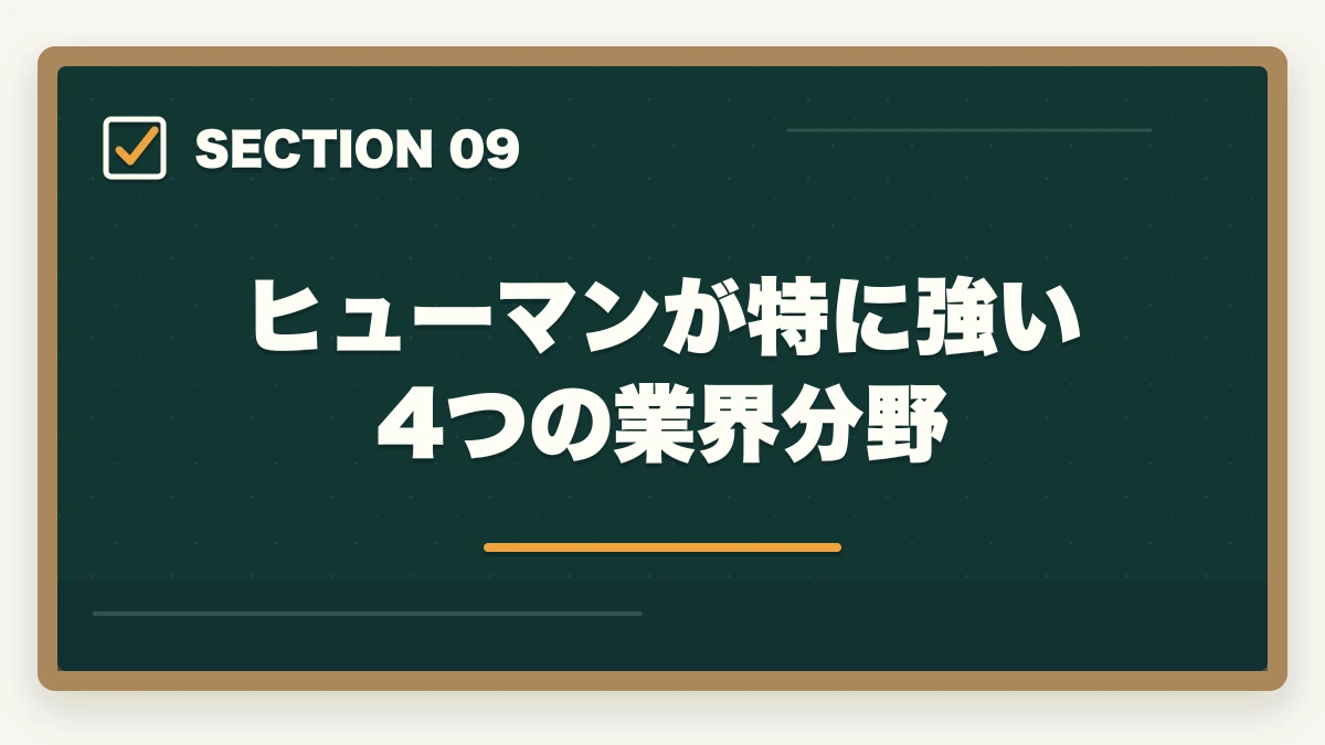ヒューマンが特に強い4つの業界分野|ヒューマンアカデミー介護・医療資格の評判完全レビュー|10年経験者が通学+通信ブレンドの真実を解説の図解