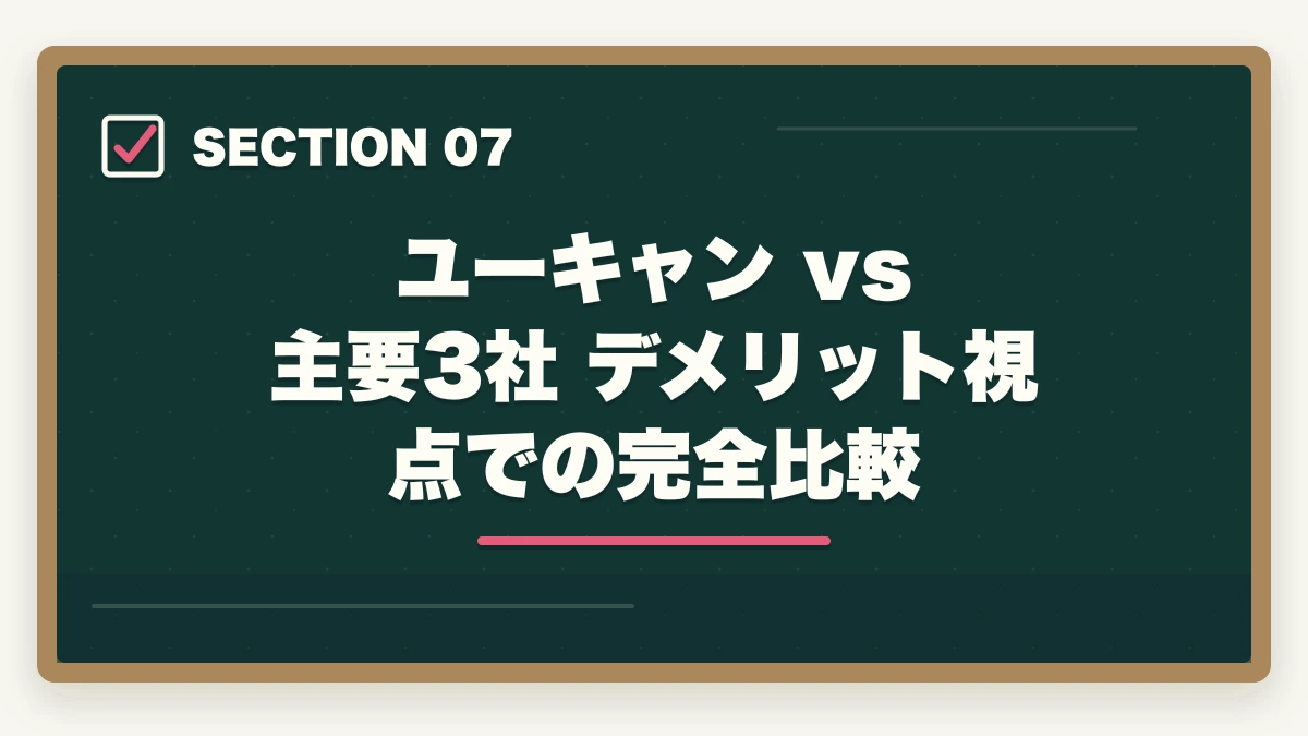 ユーキャン vs 主要3社 デメリット視点での完全比較｜ユーキャン通信講座の正直なデメリット5選|10年経験者が解説する選ばない方が良いケースと代替策の図解