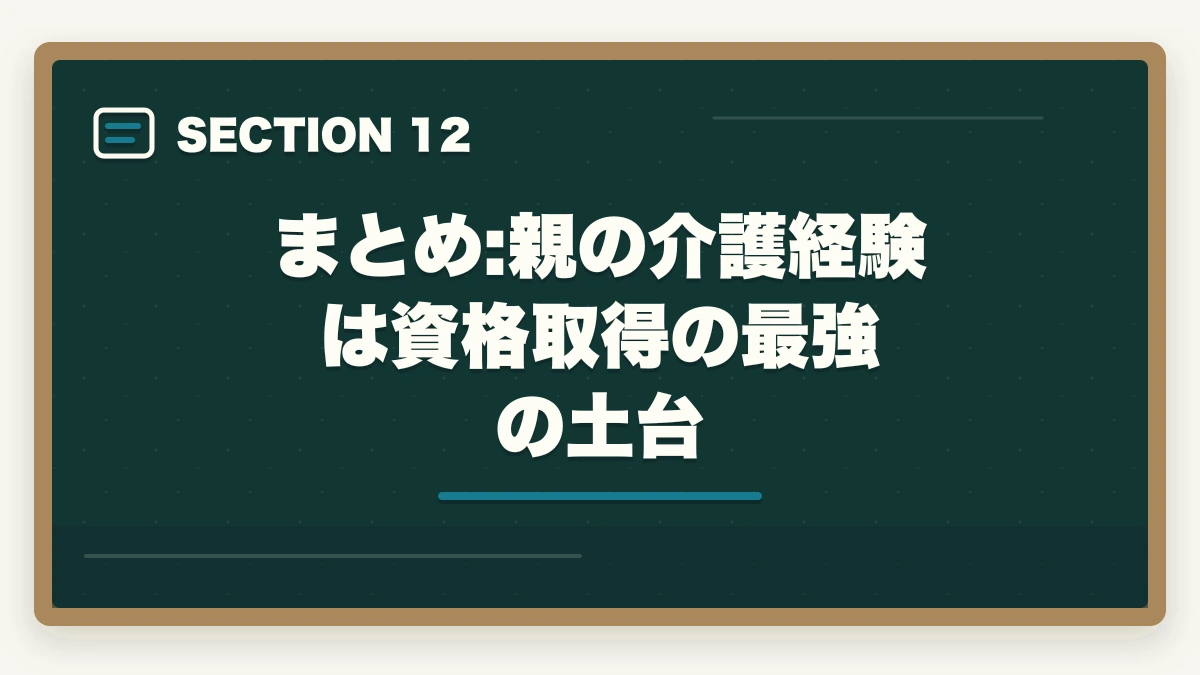 まとめ:親の介護経験は資格取得の最強の土台|の図解