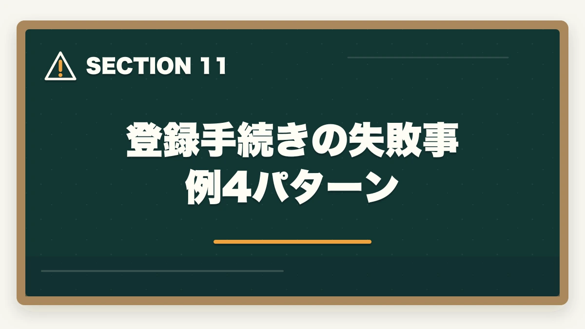 登録手続きの失敗事例4パターン｜社会福祉士登録手続きの完全ガイド|合格後の登録申請5ステップと費用19,050円|社会福祉振興・試験センターの図解