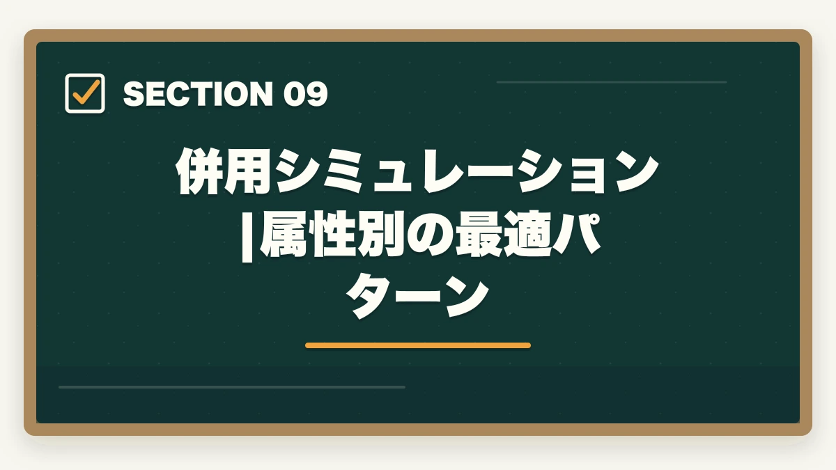 併用シミュレーション|属性別の最適パターン｜初任者研修と給付金・失業保険の併用完全ガイドの図解
