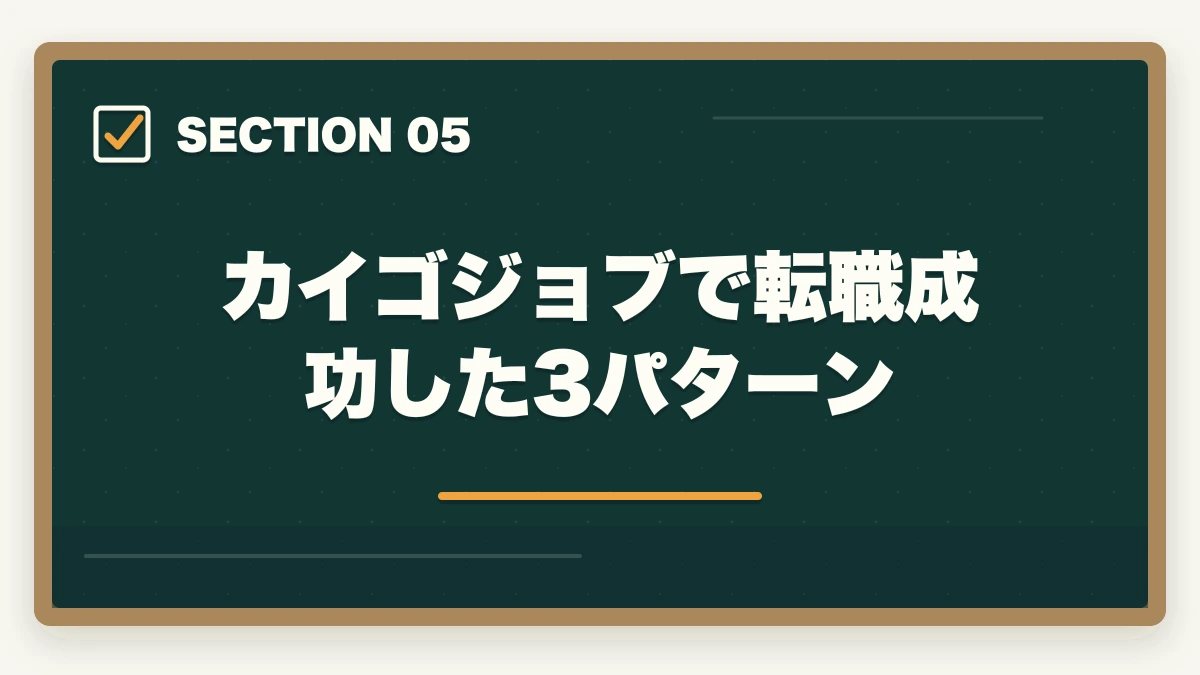 カイゴジョブで転職成功した3パターン｜カイゴジョブの評判口コミ|10年介護経験者が見たメリット・デメリット【2026年】の図解