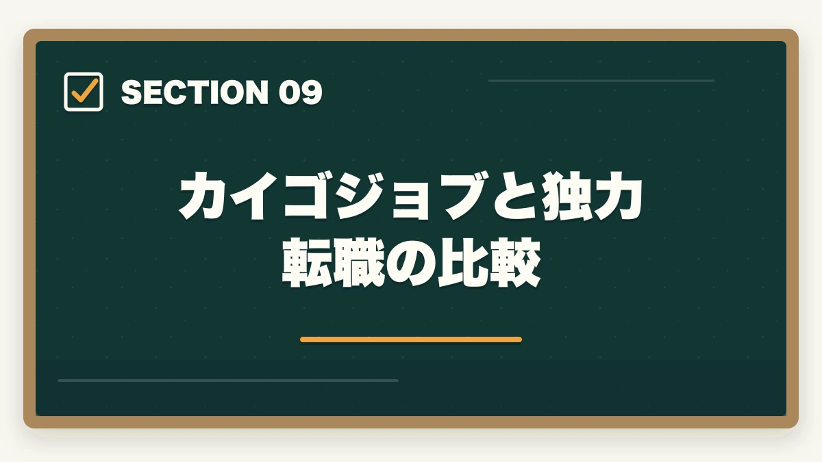 カイゴジョブと独力転職の比較｜カイゴジョブの評判口コミ|10年介護経験者が見たメリット・デメリット【2026年】の図解