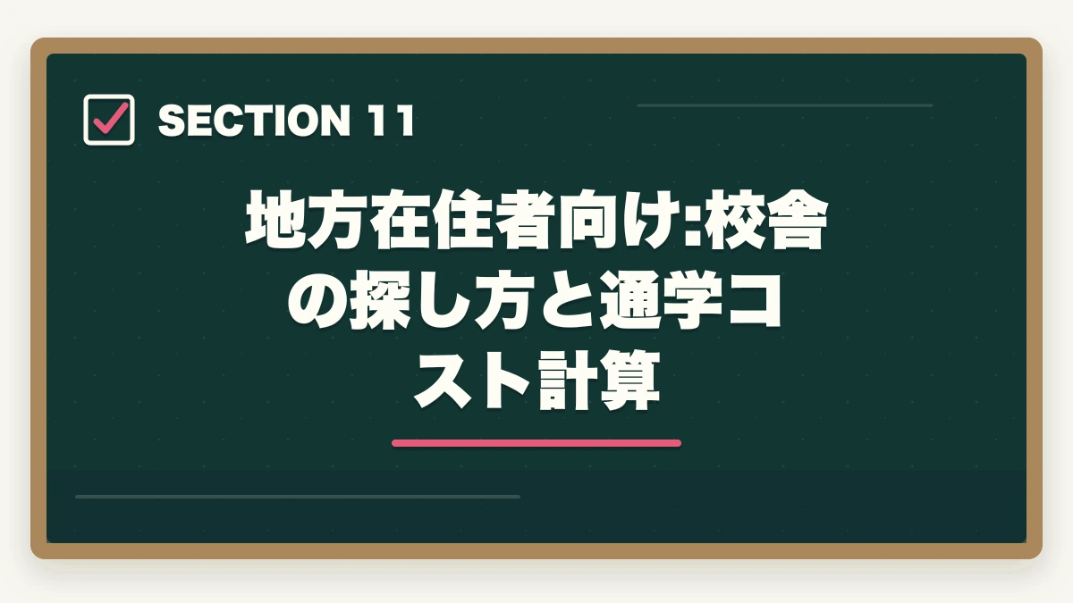 地方在住者向け:校舎の探し方と通学コスト計算｜介護職員初任者研修のニチイと三幸福祉カレッジを徹底比較の図解