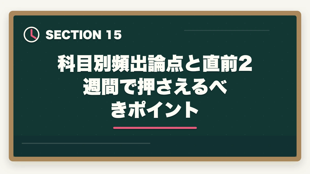 科目別頻出論点と直前2週間で押さえるべきポイント｜介護福祉士国家試験まで残り2週間でやるべきこと完全マニュアルの図解