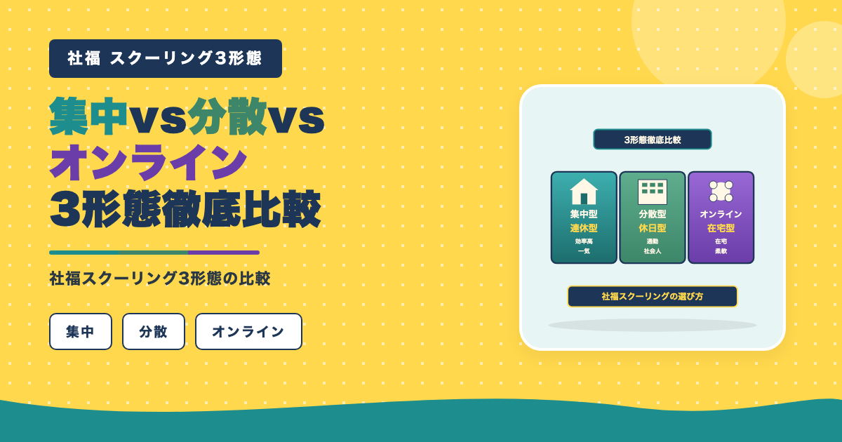 集中・分散・オンライン3形態比較