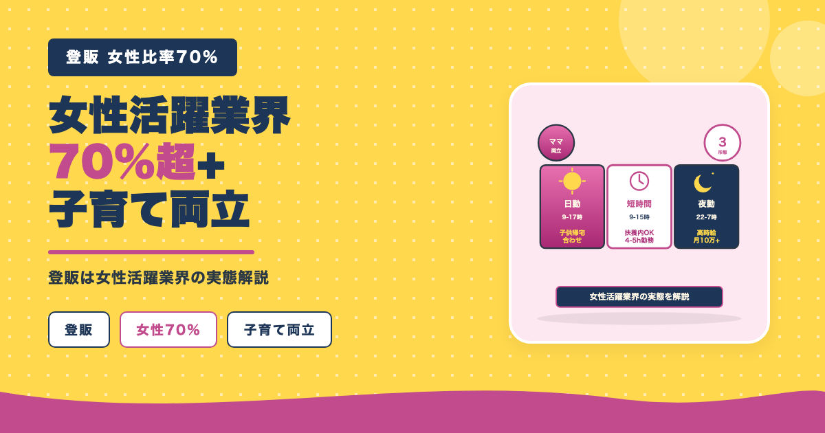 女性70%超で子育てママ活躍業界