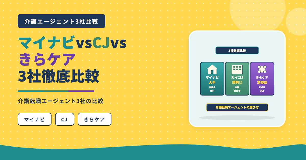 マイナビ・CJ・きらケア3社比較