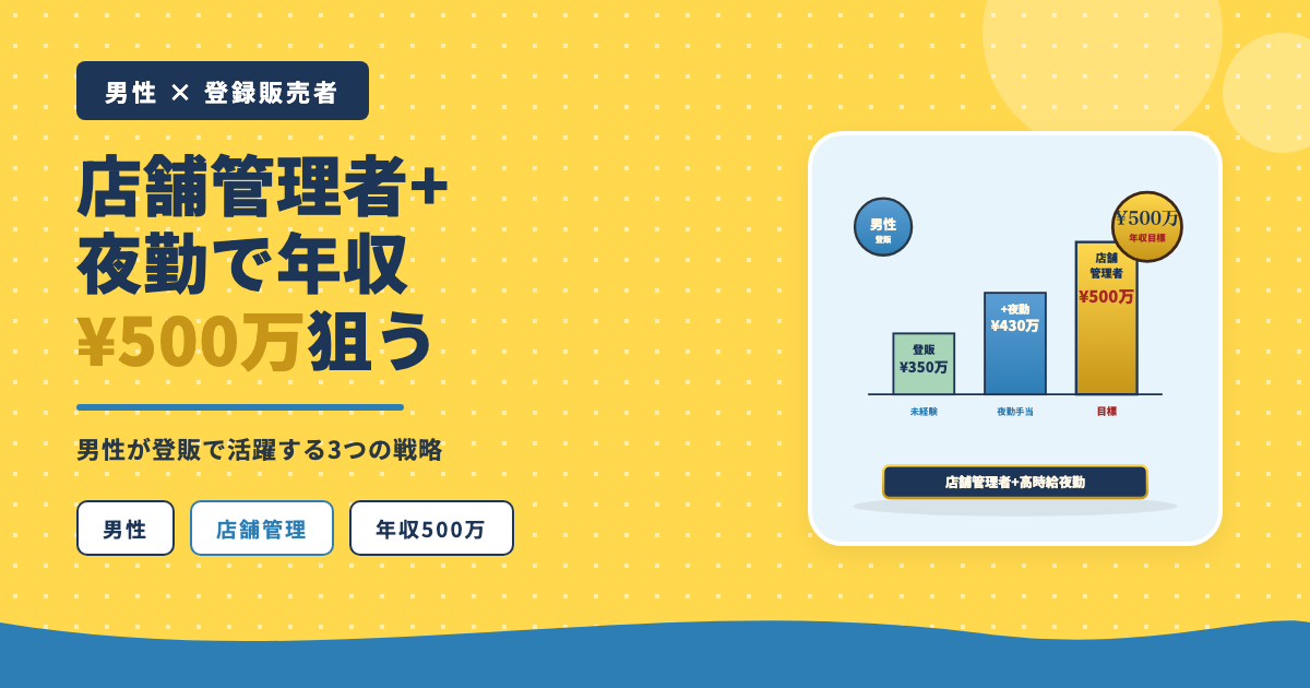 店舗管理者+夜勤で年収500万円を狙う