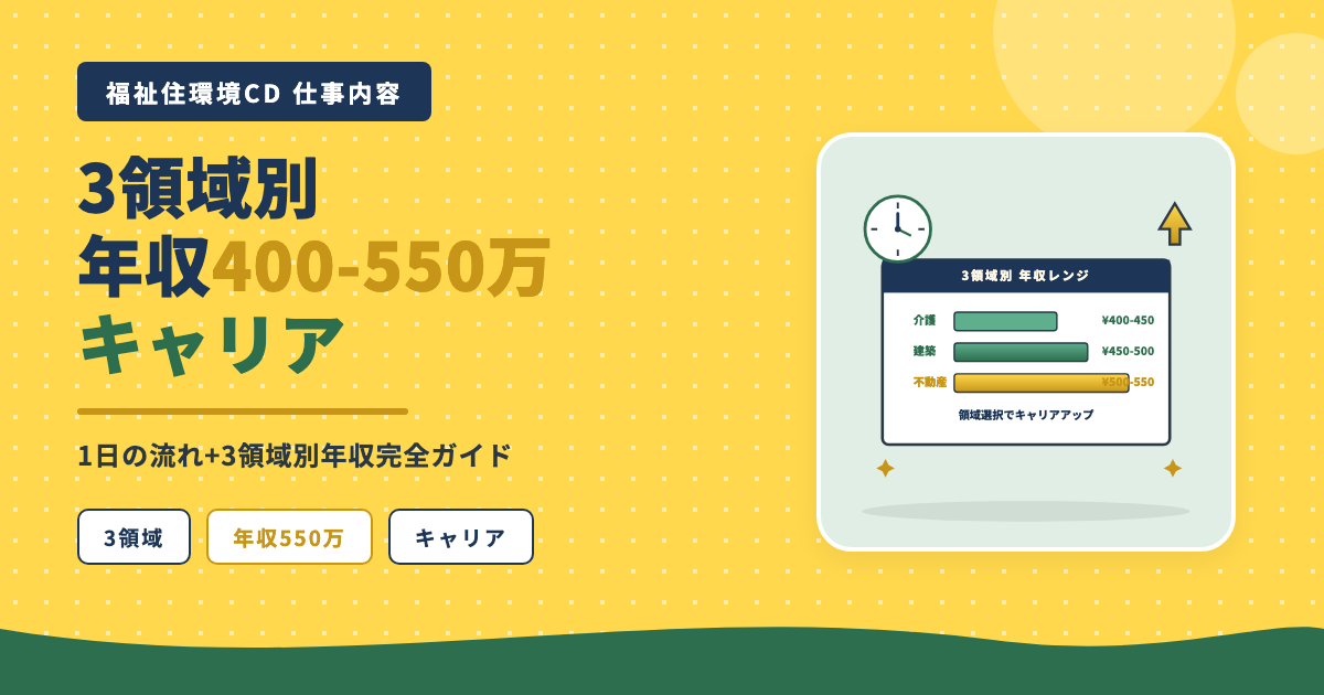 福祉住環境CD仕事内容3領域年収400-550万