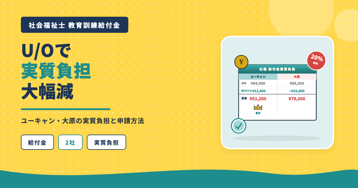 社福給付金実質負担ユーキャン大原比較