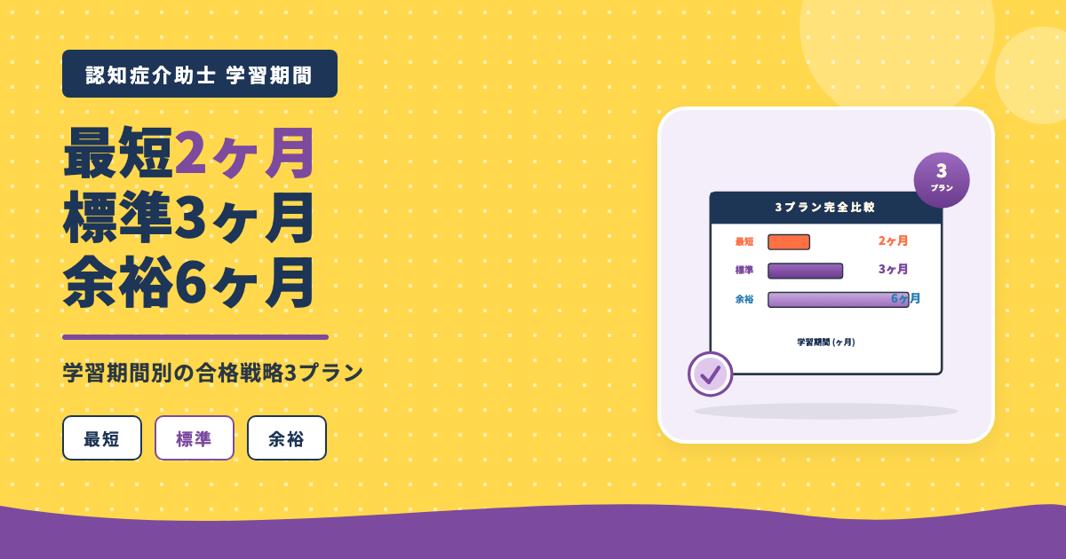 認知症介助士学習期間最短2ヶ月標準3ヶ月余裕6ヶ月