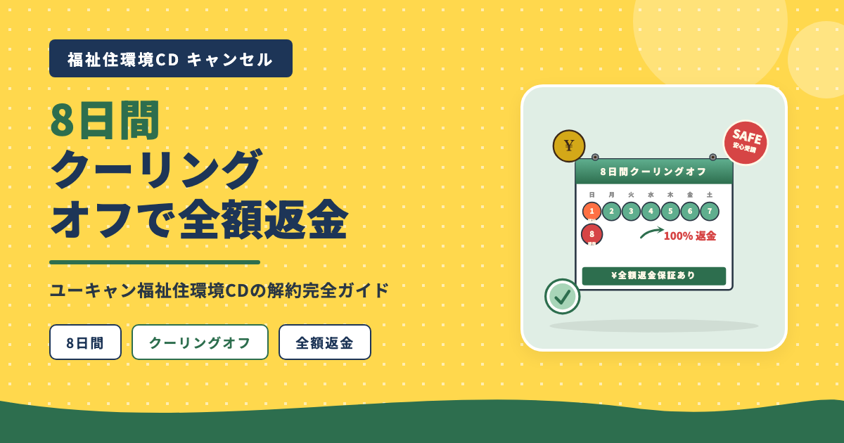 ユーキャン福祉住環境CD8日間クーリングオフ