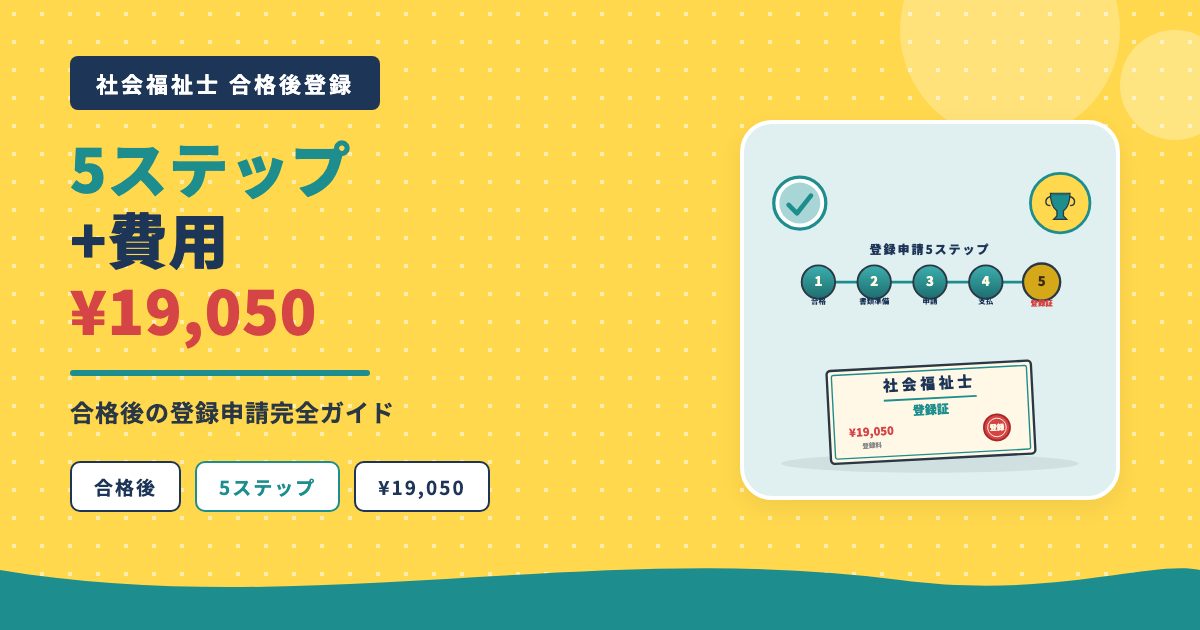 社会福祉士登録手続き5ステップ+費用19,050円