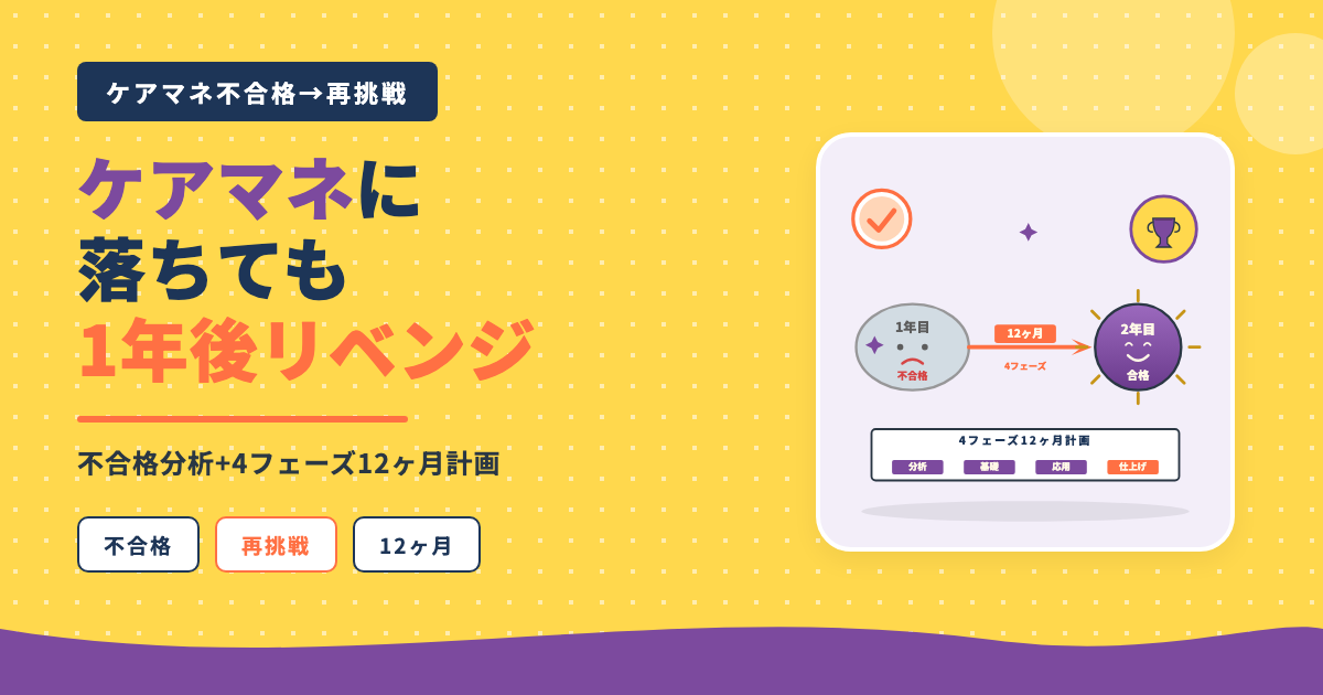 ケアマネ不合格1年後リベンジ