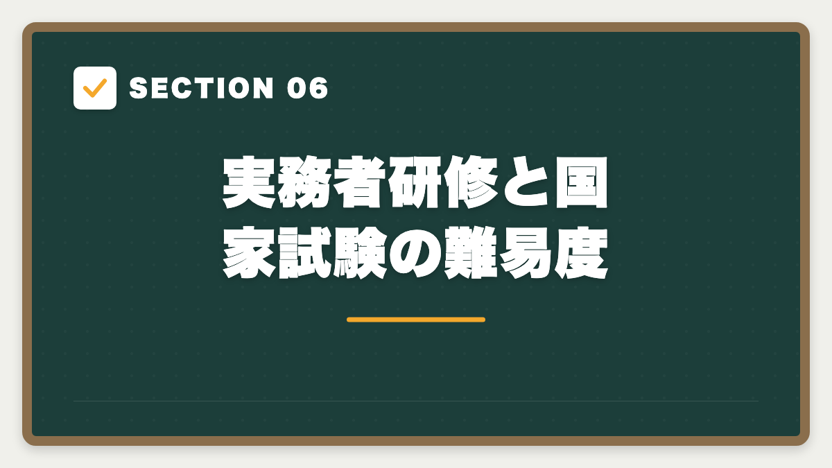 SECTION 06 実務者研修と国家試験の難易度
